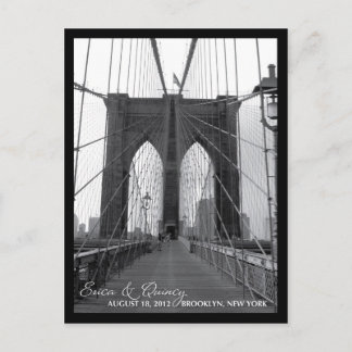 Carte Postale Faire-part Pont de Brooklyn, Sauvegarder la Date