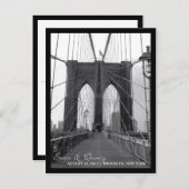 Carte Postale Faire-part Pont de Brooklyn, Sauvegarder la Date (Devant / Derrière)