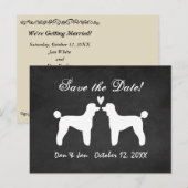 Carte Postale Faire-part Poodles Standards Tableau Mariage Économisez la Da (Devant / Derrière)