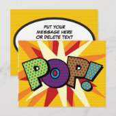Carte Postale Faire-part POP Bulle de Texte Discours Message Fun Rétro (Devant / Derrière)