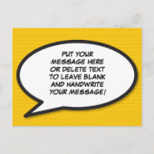 Carte Postale Faire-part POP Bulle de Texte Discours Message Fun Rétro (Dos)