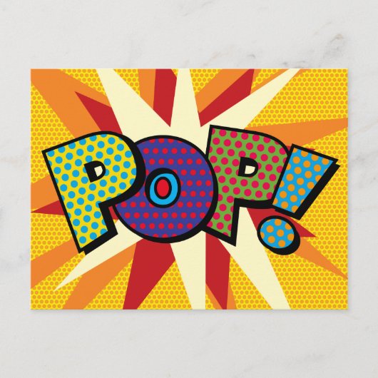 Carte Postale Faire-part POP Bulle de Texte Discours Message Fun Rétro (Devant)