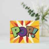 Carte Postale Faire-part POP Bulle de Texte Discours Message Fun Rétro (Debout devant)
