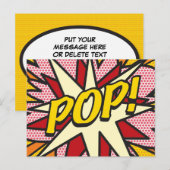 Carte Postale Faire-part POP Bulle de Texte Discours Message Fun Rétro (Devant / Derrière)