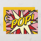 Carte Postale Faire-part POP Votre Bulle de Texte Discours Amusant Rétro (Devant / Derrière)