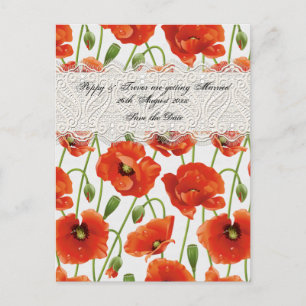 Carte Postale Faire-part Poppy Red Summer