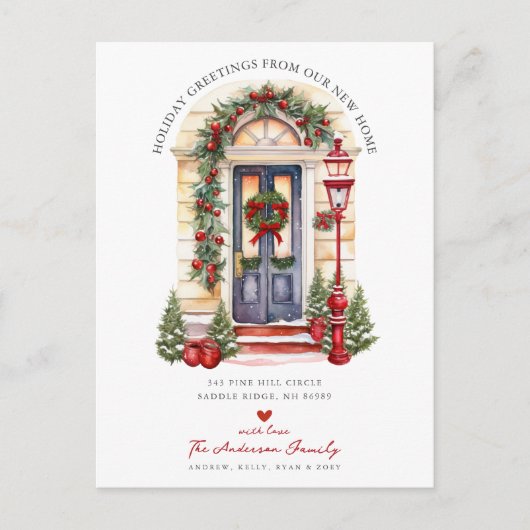 Carte Postale Faire-part Porte avant Noël (Devant)