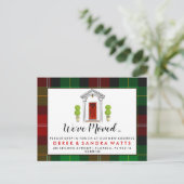 Carte Postale Faire-part porte avant rouge Changement d'adresse nous avons (Debout devant)