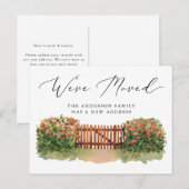 Carte Postale Faire-part Porte de jardin floral Déplacement (Devant / Derrière)