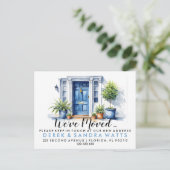 Carte Postale Faire-part Porte d'entrée bleue Changement d'adresse, déménag (Debout devant)