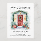 Carte Postale Faire-part Porte rouge Joyeux Noël de New Home (Devant)
