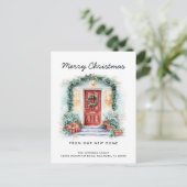 Carte Postale Faire-part Porte rouge Joyeux Noël de New Home (Debout devant)