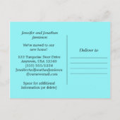 Carte Postale Faire-part Porte Turquoise, Annonce d'une Nouvelle Adresse (Dos)
