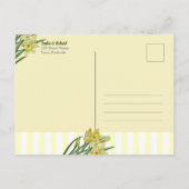 Carte Postale Faire-part Portrait de fleurs de jonquilles à l'aquarelle Enr (Dos)