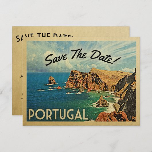 Carte Postale Faire-part Portugal Enregistrer la date Madeira portugaise (Devant / Derrière)