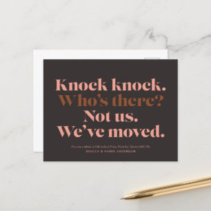 Carte Postale Faire-part Postcard Knock Moving