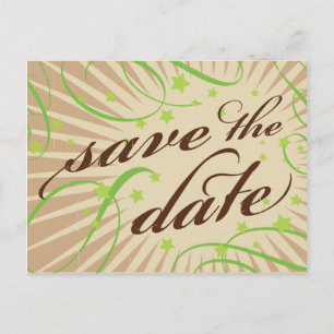 Carte Postale Faire-part Poster rustique : Apple Green Save the Date