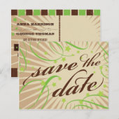 Carte Postale Faire-part Poster rustique : Apple Green Save the Date (Devant / Derrière)