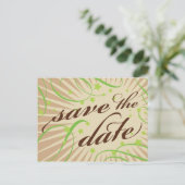 Carte Postale Faire-part Poster rustique : Apple Green Save the Date (Debout devant)
