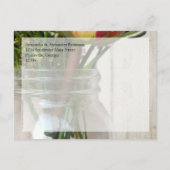 Carte Postale Faire-part Pot de Mason avec rose et fleurs sauvages (Dos)