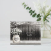 Carte Postale Faire-part Pot Mason Jar & Baby's Breath Rustique Économisez (Debout devant)