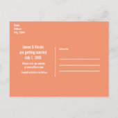 Carte Postale Faire-part Pot Mason Jar Rustique Automne Enregistrer la Date (Dos)