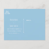 Carte Postale Faire-part Pot Mason Jarreau Cœur Bleu & Baby's Breath Save T (Dos)