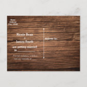 Carte Postale Faire-part Pots Mason en bois rustique de campagne & illuminé (Dos)