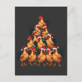 Carte Postale Faire-part Poulets sapin de Noël Joyeux Noël Funny Xmas (Devant)