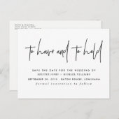 Carte Postale Faire-part Pour avoir et se tenir pour faire gagner la date (Devant / Derrière)