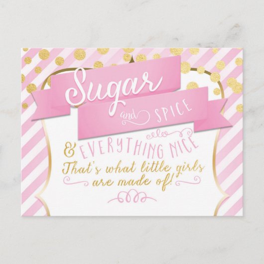 Carte postale Faire-part pour filles à sucre et ép (Devant)