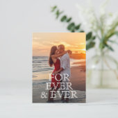 Carte Postale Faire-part Pour toujours et toujours mariage blanc de texte E (Debout devant)