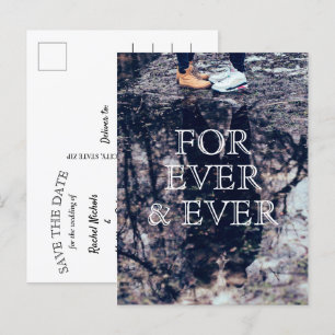 Carte Postale Faire-part Pour toujours et toujours mariage blanc de texte E