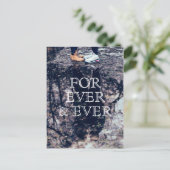 Carte Postale Faire-part Pour toujours et toujours mariage blanc de texte E (Debout devant)