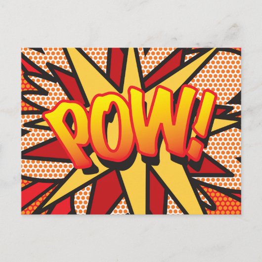 Carte Postale Faire-part POW Your Message Speech Buble Fun Retro (Devant)
