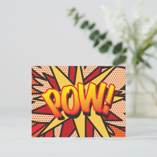 Carte Postale Faire-part POW Your Message Speech Buble Fun Retro (Debout devant)