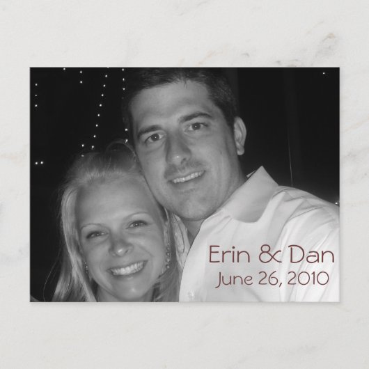 Carte Postale Faire-part préféré n&b (Devant)