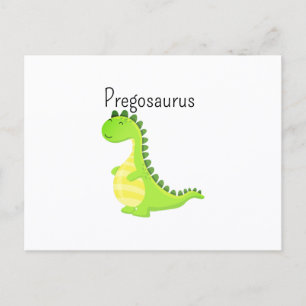Carte Postale Faire-part Pregosaurus Drôle Dinosaure Enceinte Grossesse