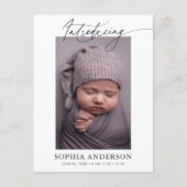 Carte Postale Faire-part Présentation de Script Photo Naissance (Devant)