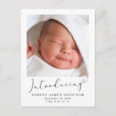 Carte Postale Faire-part Présentation des photos Naissance de bébé (Devant)