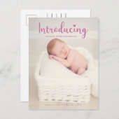 Carte Postale Faire-part Présentation du script de photo verticale de bébé (Devant / Derrière)