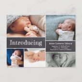 Carte Postale Faire-part Présentation simple de plusieurs photos de bébé su (Devant)