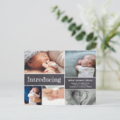 Carte Postale Faire-part Présentation simple de plusieurs photos de bébé su (Debout devant)