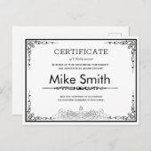 Carte Postale Faire-part Professional Business Award Postcard | Custom Cert (Devant / Derrière)