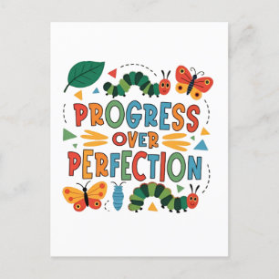 Carte Postale Faire-part Progrès Plutôt que Perfection Maternelle Bugs