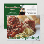 Carte Postale Faire-part Promotion de restaurant personnalisable. Envoi pos (Devant / Derrière)