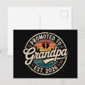 Carte Postale Faire-part Promu Grand-père Estimé 2026 Grossesse Rétro (Devant / Derrière)