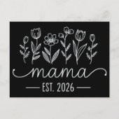 Carte Postale Faire-part Promue Maman 2026 Grossesse Floral Nouvelle Maman  (Devant)