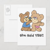 Carte Postale Faire-part proposition de mariage ours (Devant / Derrière)