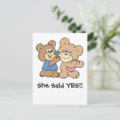 Carte Postale Faire-part proposition de mariage ours (Debout devant)